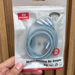 Dây cáp sạc 3 đầu DRAPOW CZ33 (L + C + M), sạc được iPhone 18