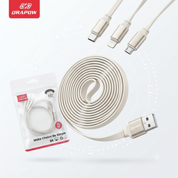 Dây cáp sạc 3 đầu DRAPOW CZ33 (L + C + M), sạc được iPhone 18