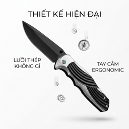 Dao gấp sinh tồn, cắm trại đa năng SOG, phụ kiện camping (ko hộp)