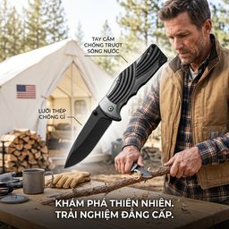Dao gấp sinh tồn, cắm trại đa năng SOG, phụ kiện camping (ko hộp)