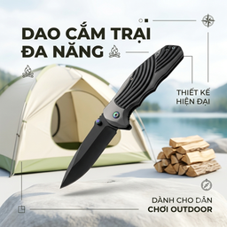 Dao gấp sinh tồn, cắm trại đa năng SOG, phụ kiện camping (ko hộp)