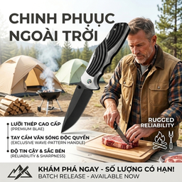Dao gấp sinh tồn, cắm trại đa năng SOG, phụ kiện camping (ko hộp)