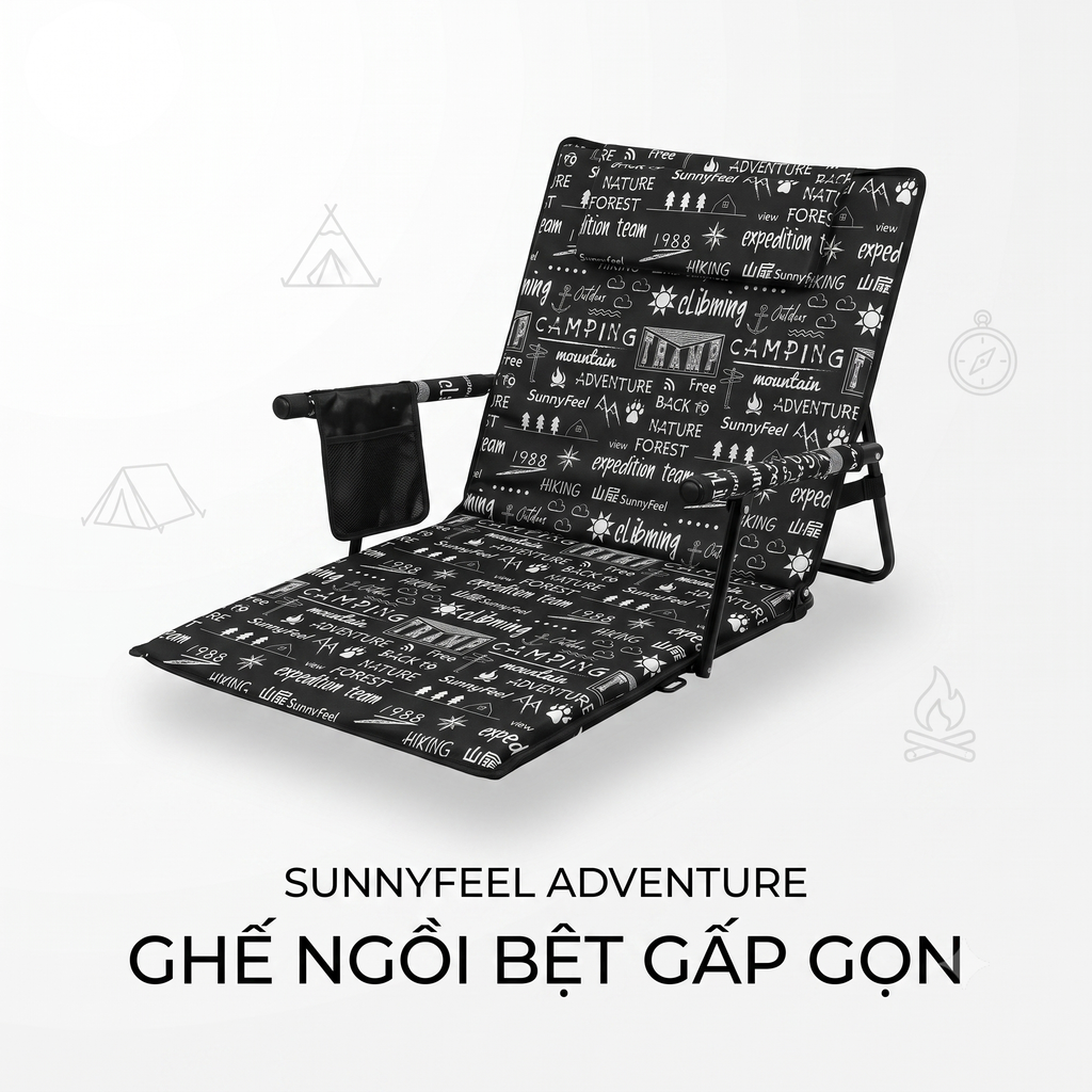 Ghế bệt tựa lưng gấp gọn SunnyFeel SF - 250204 ( bản ngắn ), dùng cho dã ngoại camping... thực tế Ghế bệt tựa lưng gấp gọn SunnyFeel SF - 250204 ( bản ngắn ), dùng cho dã ngoại camping... - Góc chụp chi tiết thực tế 6