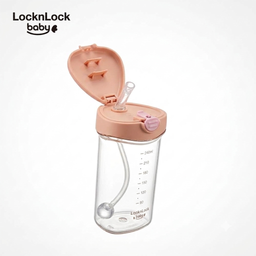 Bình nước trẻ em Lock&Lock, nhựa PPSU cực an toàn, chống đổ nước, có ống hút &…