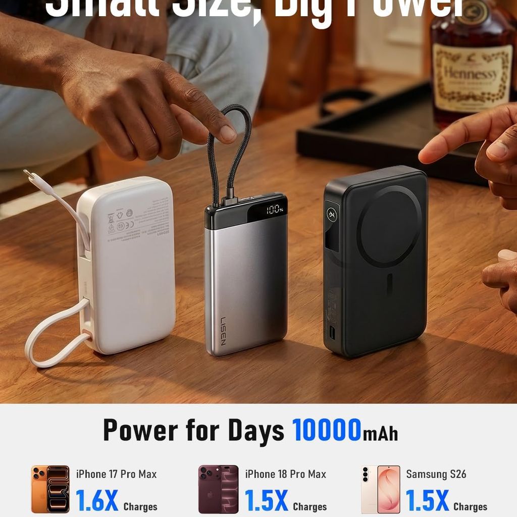 Pin dự phòng 10.000mAh hãng LISEN - P301 sạc nhanh 22.5w, siêu mỏng, liền cáp Type- thực tế Pin dự phòng 10.000mAh hãng LISEN - P301 sạc nhanh 22.5w, siêu mỏng, liền cáp Type- - Góc chụp chi tiết thực tế 16