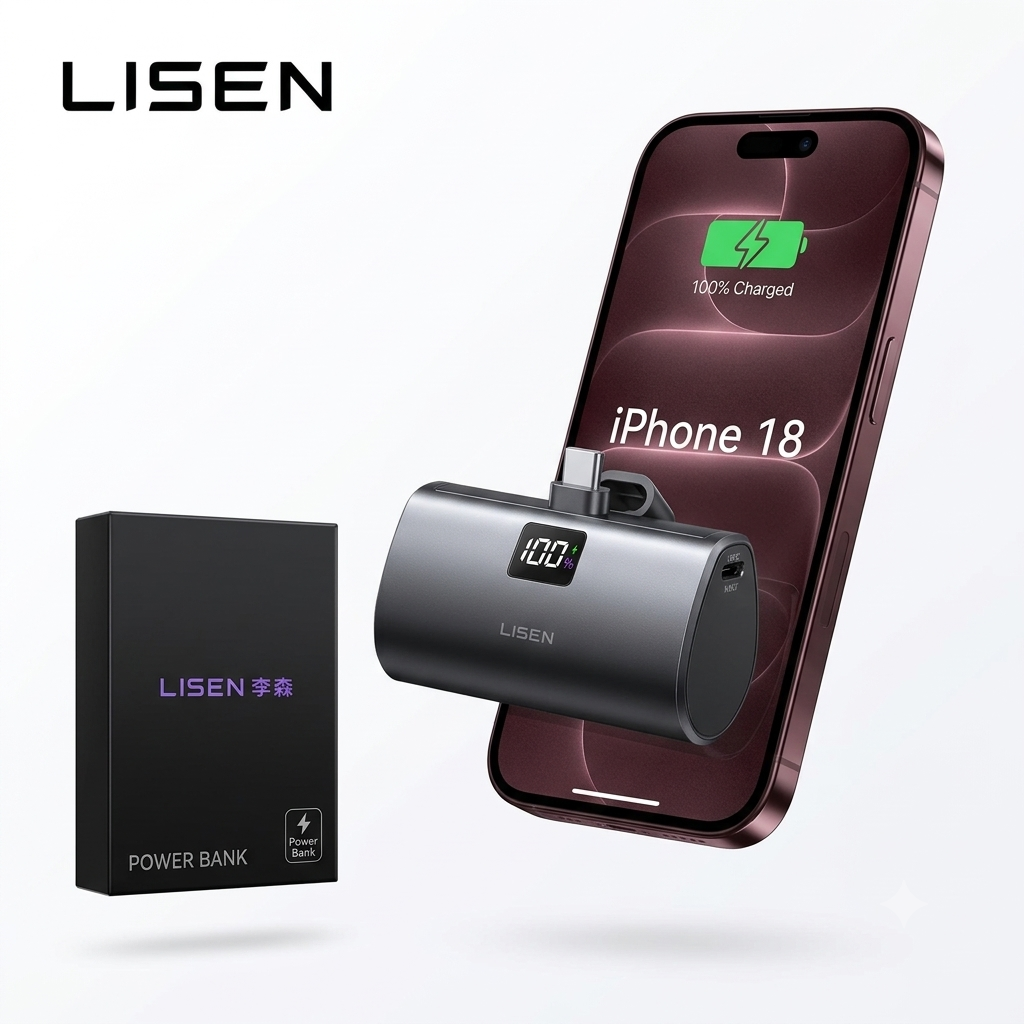 Pin dự phòng LISEN 6800mAh siêu nhỏ gọn, sạc nhanh 22.5W, LISEN - 2E450 / P106 thực tế Pin dự phòng LISEN 6800mAh siêu nhỏ gọn, sạc nhanh 22.5W, LISEN - 2E450 / P106 - Góc chụp chi tiết thực tế 5