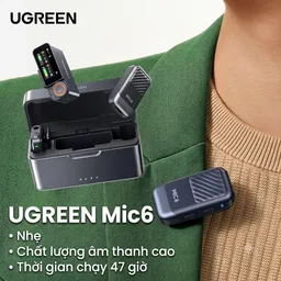 Bộ Mic thu âm không dây UGREEN MIC6 (2TX + 1RX + 1 Charging case )