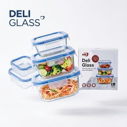 Bộ 3 Hộp Thủy Tinh Cường Lực Đựng Thực Phẩm DELI GLASS (360ml - 630ml - 1030ml)