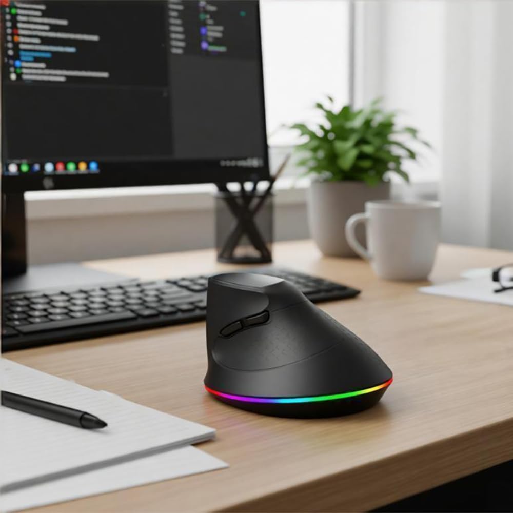Chuột Bluetooth công thái học RICHTECH - MX101 , chuột yên lặng, 3200 DPI, led RGD thực tế Chuột Bluetooth công thái học RICHTECH - MX101 , chuột yên lặng, 3200 DPI, led RGD - Góc chụp chi tiết thực tế 8