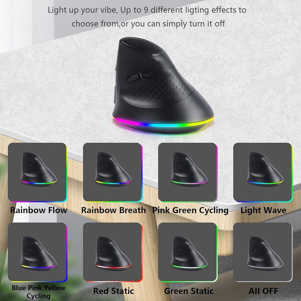 Chuột Bluetooth công thái học RICHTECH - MX101 , chuột yên lặng, 3200 DPI, led RGD thực tế Chuột Bluetooth công thái học RICHTECH - MX101 , chuột yên lặng, 3200 DPI, led RGD - Góc chụp chi tiết thực tế 9
