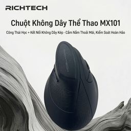 Chuột Bluetooth công thái học RICHTECH - MX101 , chuột yên lặng, 3200 DPI, led…
