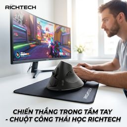 Chuột Bluetooth công thái học RICHTECH - MX101 , chuột yên lặng, 3200 DPI, led…
