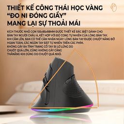 Chuột Bluetooth công thái học RICHTECH - MX101 , chuột yên lặng, 3200 DPI, led…