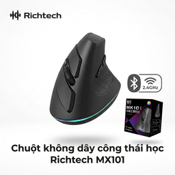 Chuột Bluetooth công thái học RICHTECH - MX101 , chuột yên lặng, 3200 DPI, led…
