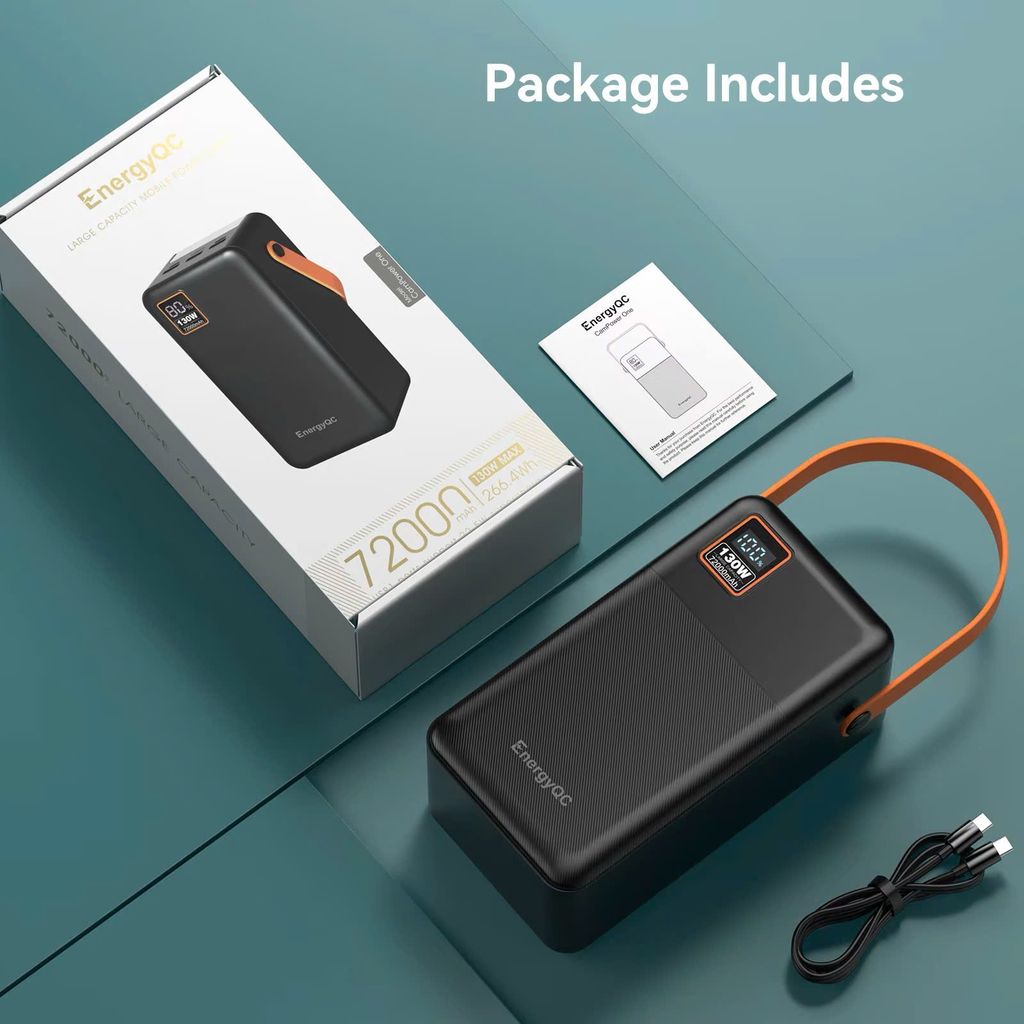 Pin dự phòng khủng long 72.000mAh hãng EnergyQC sạc nhanh 130W thực tế Pin dự phòng khủng long 72.000mAh hãng EnergyQC sạc nhanh 130W - Góc chụp chi tiết thực tế 4