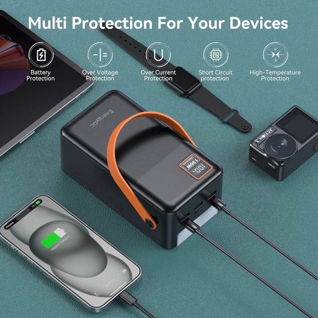 Pin dự phòng khủng long 72.000mAh hãng EnergyQC sạc nhanh 130W thực tế Pin dự phòng khủng long 72.000mAh hãng EnergyQC sạc nhanh 130W - Góc chụp chi tiết thực tế 10