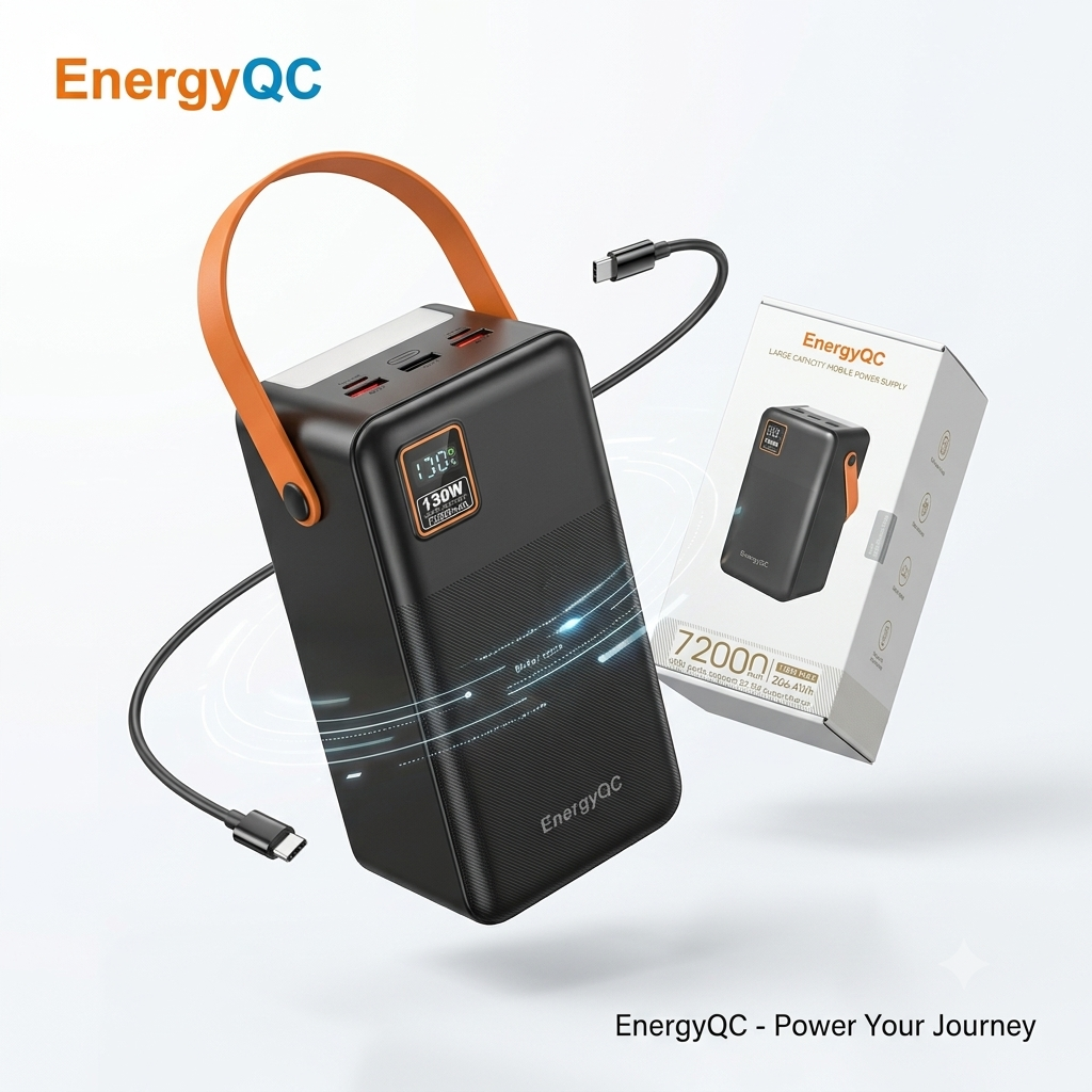Pin dự phòng khủng long 72.000mAh hãng EnergyQC sạc nhanh 130W chính hãng Pin dự phòng khủng long 72.000mAh hãng EnergyQC sạc nhanh 130W - Thiết kế ngoại quan thực tế chính hãng tại Hiếu Tạp Hóa
