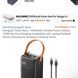 Pin dự phòng khủng long 72.000mAh hãng EnergyQC sạc nhanh 130W