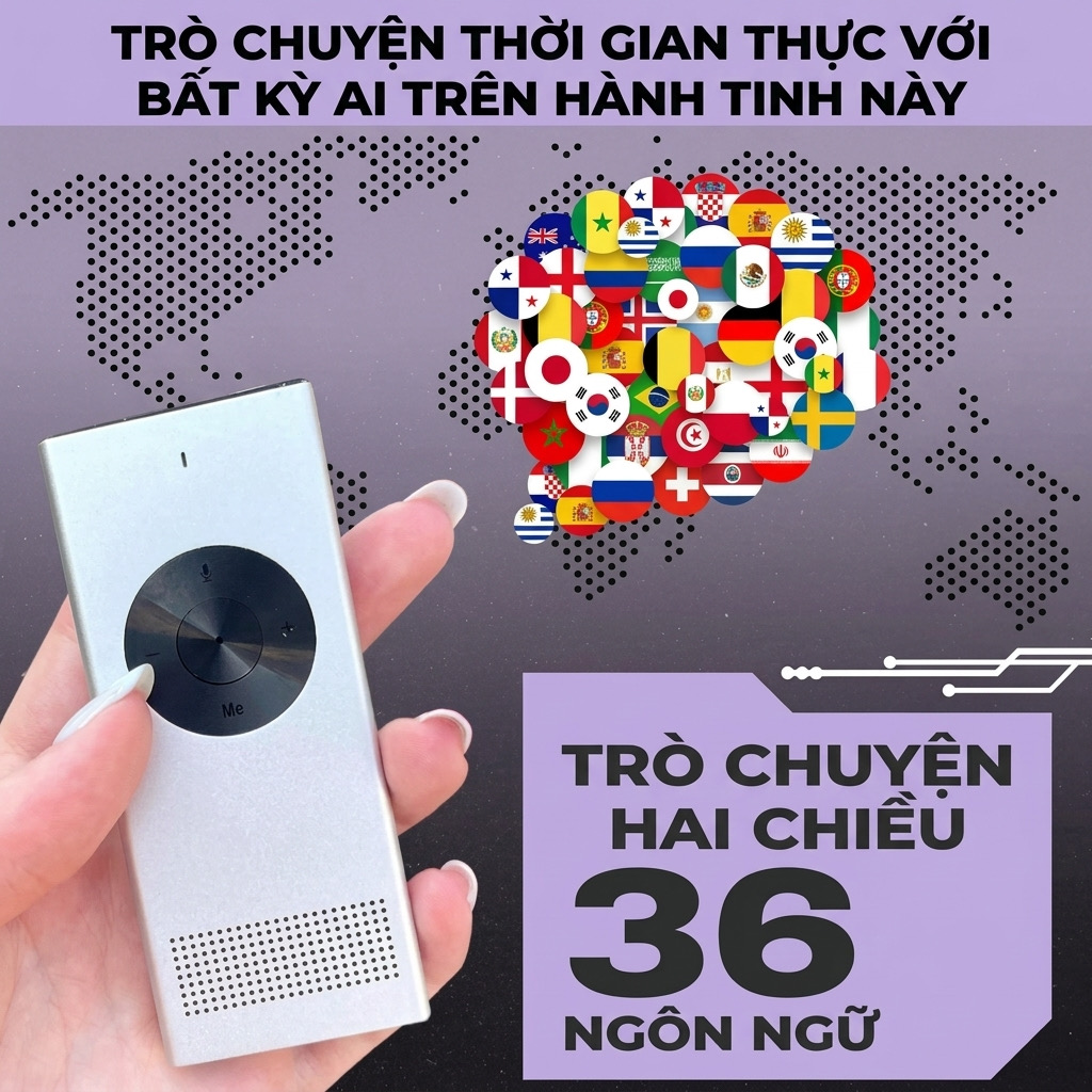 Máy phiên dịch cầm tay thông minh ENENCE, hàng Ebay Mỹ, dịch thời gian thực. thực tế Máy phiên dịch cầm tay thông minh ENENCE, hàng Ebay Mỹ, dịch thời gian thực. - Góc chụp chi tiết thực tế 4
