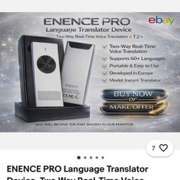 Máy phiên dịch cầm tay thông minh ENENCE, hàng Ebay Mỹ, dịch thời gian thực. (…