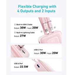 Pin dự phòng 20.000mAh Anker Zolo A1681 sạc nhanh 30W tích hợp 2 cáp 1L 1C - H…
