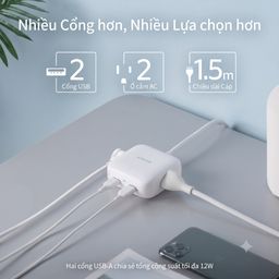 Ổ cắm điện đa năng A9121 (ổ vuông - không hộp) - hàng nhà máy Anker