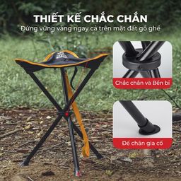 Ghế xếp 3 chân dã ngoại DEERFAMY (Portable Tripod Stool) - hàng Amazon