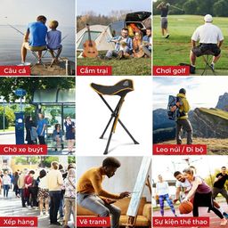 Ghế xếp 3 chân dã ngoại DEERFAMY (Portable Tripod Stool) - hàng Amazon