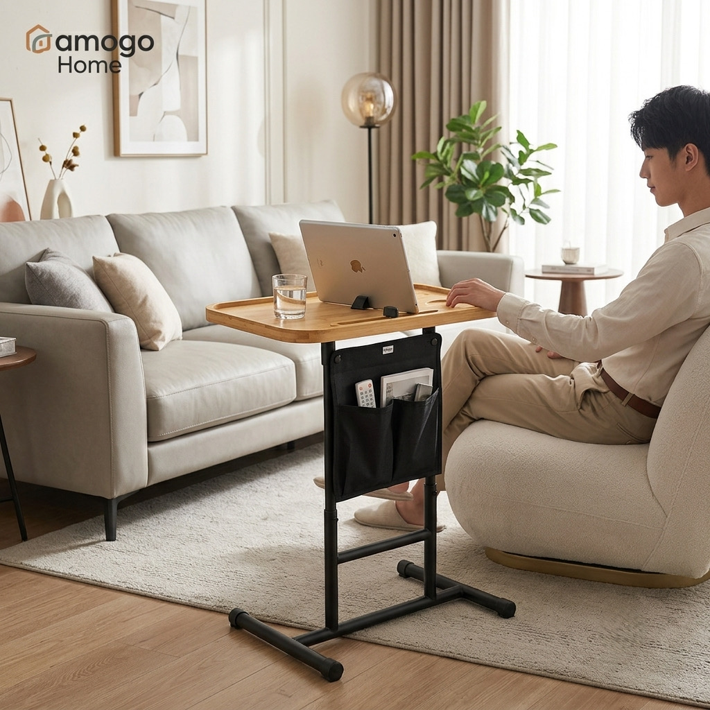 Bàn Di Động Đa Năng YAMAGA HOME (Kê Đầu Giường, Sofa, Bồn Tắm) thực tế Bàn Di Động Đa Năng YAMAGA HOME (Kê Đầu Giường, Sofa, Bồn Tắm) - Góc chụp chi tiết thực tế 6