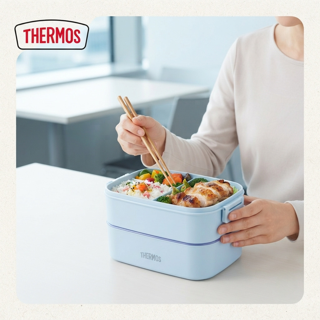 Hộp Cơm Giữ Nhiệt 2 Tầng THERMOS 1.1L Inox 304 Cao Cấp thực tế Hộp Cơm Giữ Nhiệt 2 Tầng THERMOS 1.1L Inox 304 Cao Cấp - Góc chụp chi tiết thực tế 4