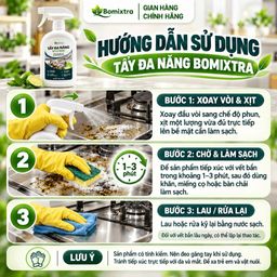 ￼Xịt Tẩy Đa Năng Bomixtra 500ml (Kèm Hộp) - Tẩy Rửa Dầu Mỡ Nhà Bếp, Đồ Inox &…