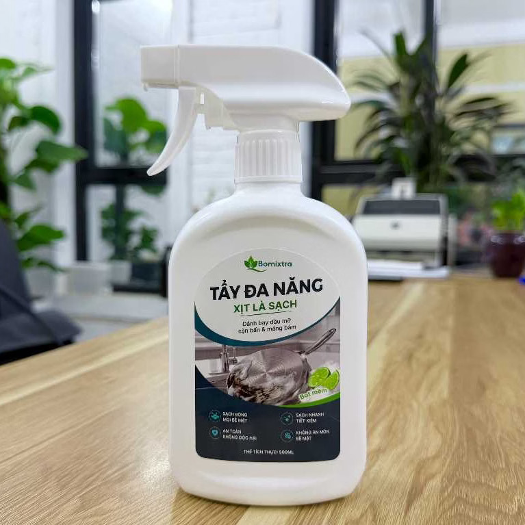 Xịt Tẩy Đa Năng Bomixtra 500ml Kèm Hộp - Tẩy Rửa Dầu Mỡ Nhà Bếp, Inox & Gạch Men thực tế Xịt Tẩy Đa Năng Bomixtra 500ml Kèm Hộp - Tẩy Rửa Dầu Mỡ Nhà Bếp, Inox & Gạch Men - Góc chụp chi tiết thực tế 8