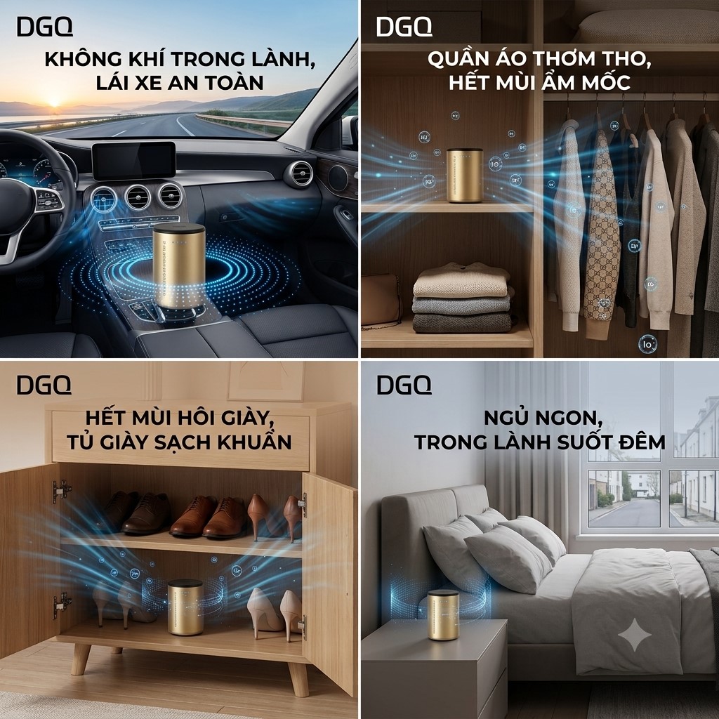 Máy Khử Mùi & Diệt Khuẩn IP ION Thông Minh DGQ D2 (Hộp Ngắn Cho Xe Hơi & Phòng Kín) thực tế Máy Khử Mùi & Diệt Khuẩn IP ION Thông Minh DGQ D2 (Hộp Ngắn Cho Xe Hơi & Phòng Kín) - Góc chụp chi tiết thực tế 8