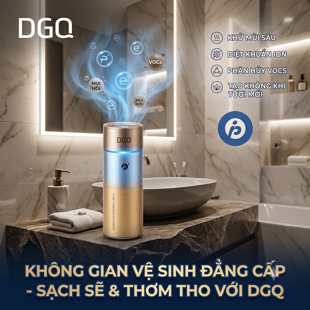 Máy Khử Mùi & Lọc Không Khí Diệt Khuẩn IP ION Thông Minh DGQ D2 (Hộp Cao) thực tế Máy Khử Mùi & Lọc Không Khí Diệt Khuẩn IP ION Thông Minh DGQ D2 (Hộp Cao) - Góc chụp chi tiết thực tế 7
