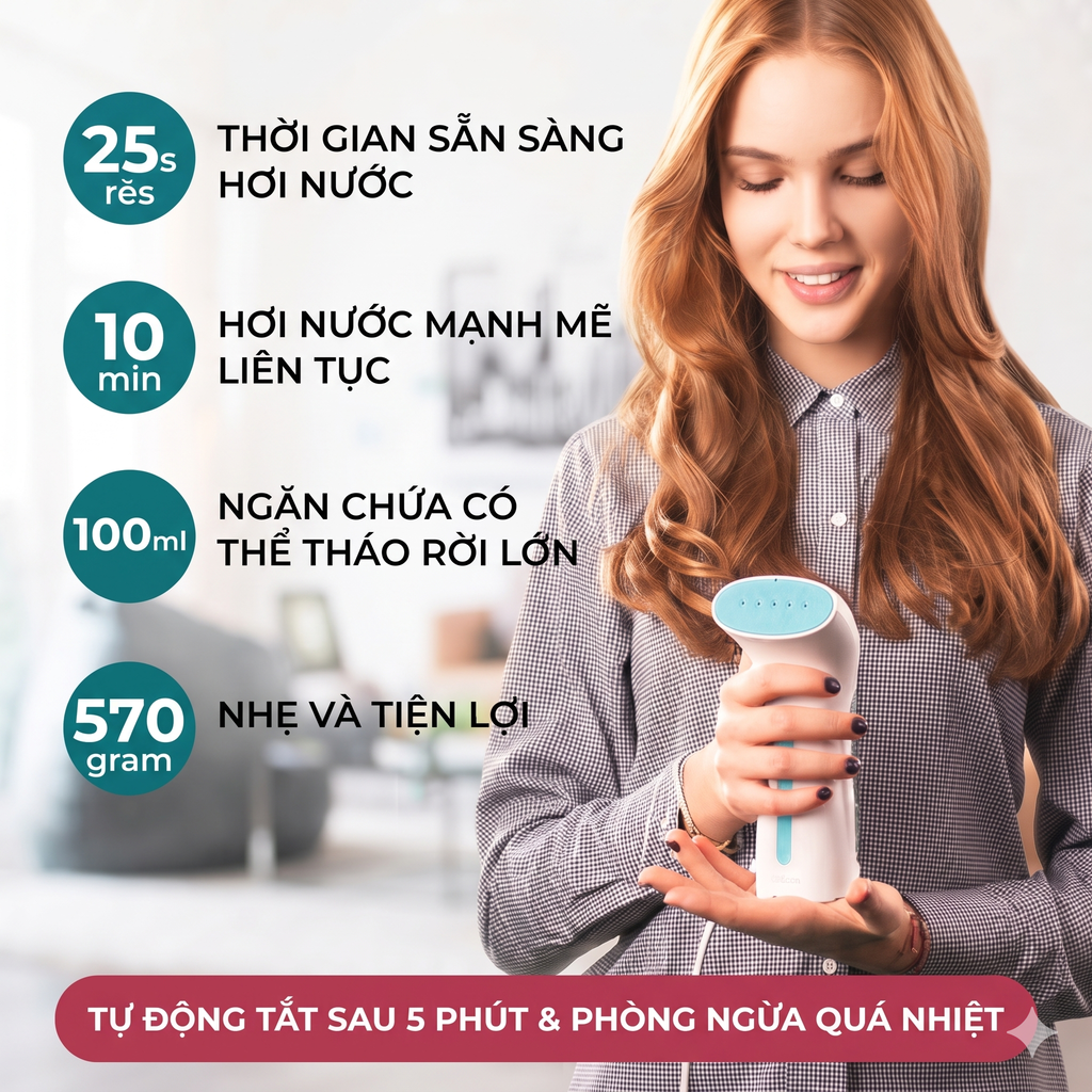Bàn Là Hơi Nước Cầm Tay Mini Bizond STMR-010116 Nhỏ Gọn Du Lịch thực tế Bàn Là Hơi Nước Cầm Tay Mini Bizond STMR-010116 Nhỏ Gọn Du Lịch - Góc chụp chi tiết thực tế 8
