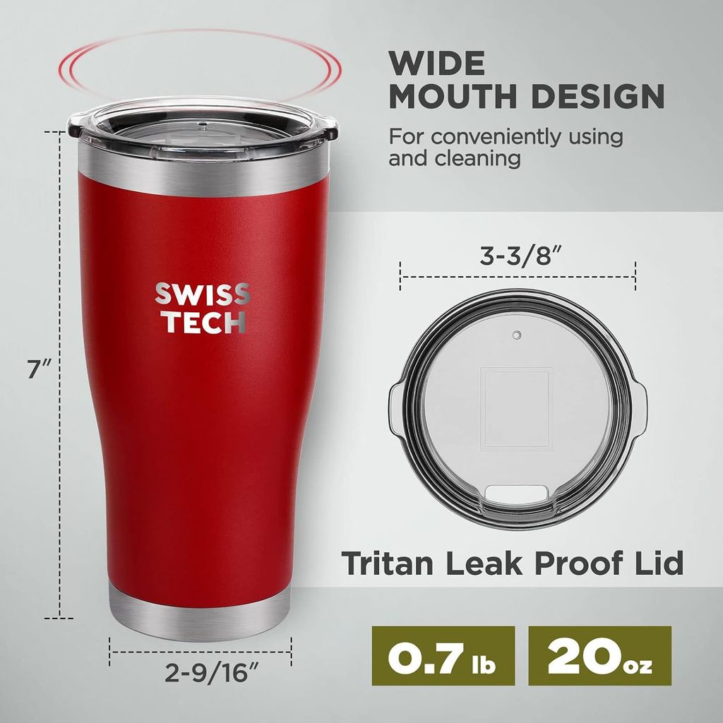 Ly Cốc Giữ Nhiệt SWISS TECH Tumbler 20oz (~591ml) Thép Không Gỉ 18/8 Cao Cấp thực tế Ly Cốc Giữ Nhiệt SWISS TECH Tumbler 20oz (~591ml) Thép Không Gỉ 18/8 Cao Cấp - Góc chụp chi tiết thực tế 8
