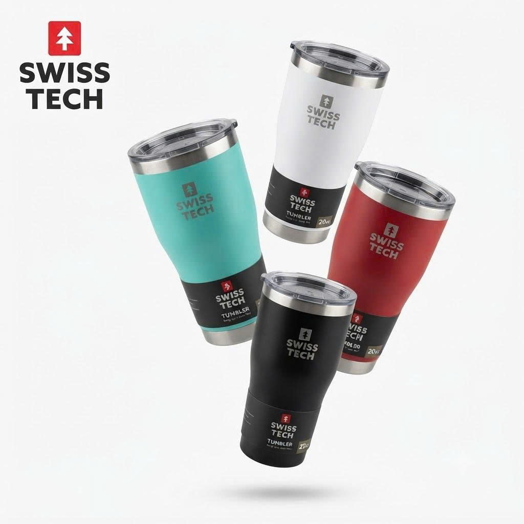 Ly Cốc Giữ Nhiệt SWISS TECH Tumbler 20oz (~591ml) Thép Không Gỉ 18/8 Cao Cấp chính hãng Ly Cốc Giữ Nhiệt SWISS TECH Tumbler 20oz (~591ml) Thép Không Gỉ 18/8 Cao Cấp - Thiết kế ngoại quan thực tế chính hãng tại Hiếu Tạp Hóa
