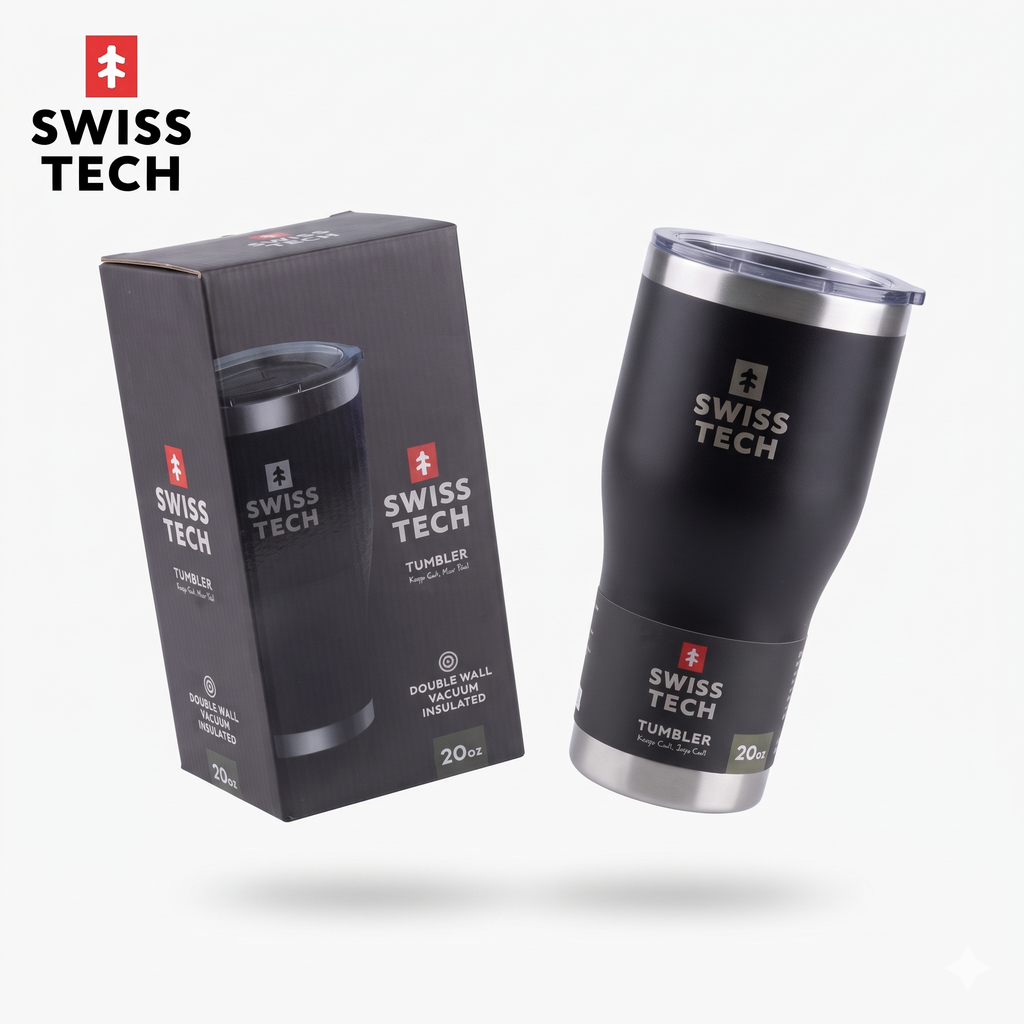 Ly Cốc Giữ Nhiệt SWISS TECH Tumbler 20oz (~591ml) Thép Không Gỉ 18/8 Cao Cấp thực tế Ly Cốc Giữ Nhiệt SWISS TECH Tumbler 20oz (~591ml) Thép Không Gỉ 18/8 Cao Cấp - Góc chụp chi tiết thực tế 4