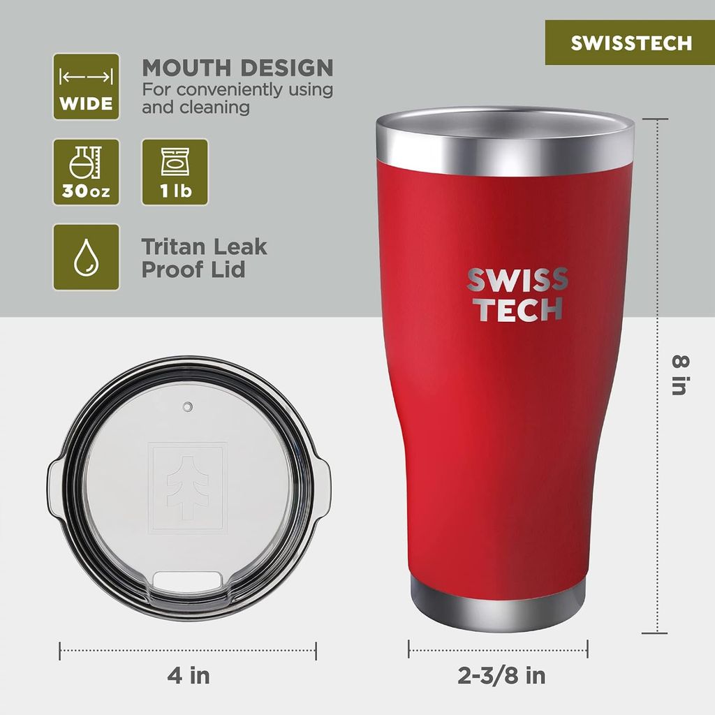 Ly Cốc Giữ Nhiệt SWISS TECH Tumbler 30oz (~887ml) Thép Không Gỉ 18/8 Dung Tích Lớn thực tế Ly Cốc Giữ Nhiệt SWISS TECH Tumbler 30oz (~887ml) Thép Không Gỉ 18/8 Dung Tích Lớn - Góc chụp chi tiết thực tế 12
