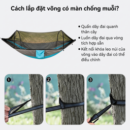Võng cắm trại đa năng gấp gọn kèm màn chống muỗi WEITRUST