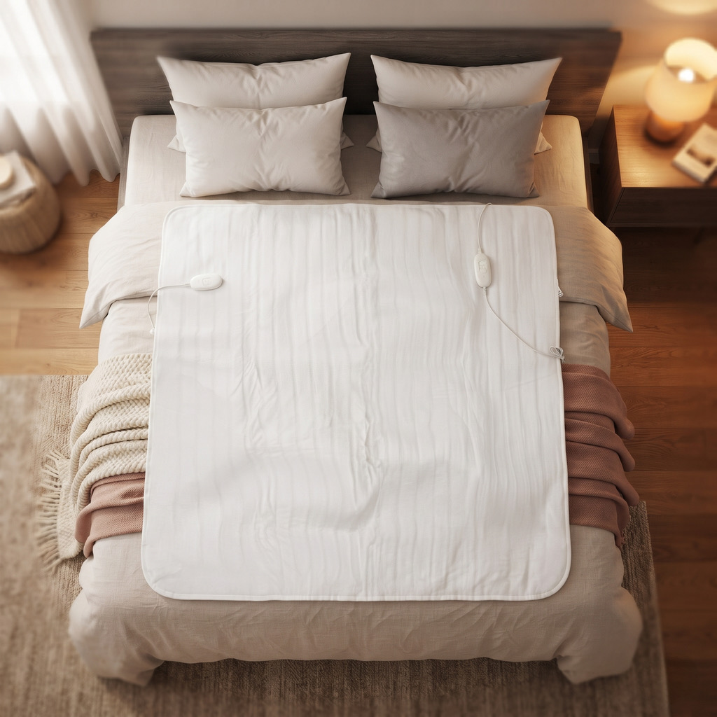Đệm Điện Sưởi Ấm Cao Cấp Đệm Đôi 160 x 140cm OEU02 BT01 (Điều Khiển Đôi Tiện Lợi) thực tế Đệm Điện Sưởi Ấm Cao Cấp Đệm Đôi 160 x 140cm OEU02 BT01 (Điều Khiển Đôi Tiện Lợi) - Góc chụp chi tiết thực tế 4
