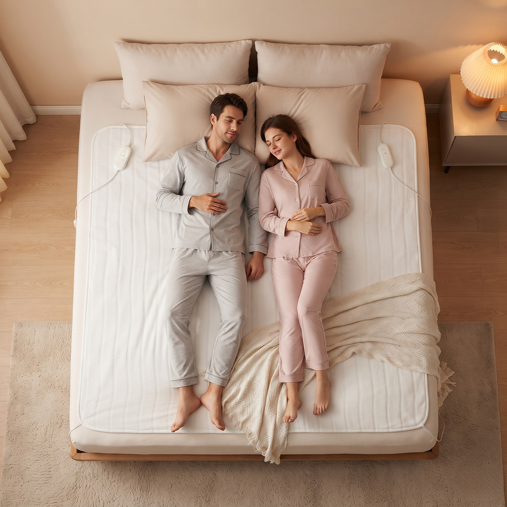 Đệm Điện Sưởi Ấm Cao Cấp Đệm Đôi 160 x 140cm OEU02 BT01 (Điều Khiển Đôi Tiện Lợi) thực tế Đệm Điện Sưởi Ấm Cao Cấp Đệm Đôi 160 x 140cm OEU02 BT01 (Điều Khiển Đôi Tiện Lợi) - Góc chụp chi tiết thực tế 6
