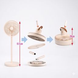 Quạt Cây Tích Điện 10 Cánh J'aime SJM-E909 – Gấp Gọn Tiện Lợi