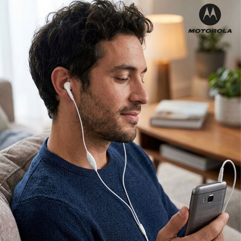 Tai nghe chân cắm 3.5mm Motorola chính hãng - dùng được máy tính , điện thoại , laptop. - Ảnh 2