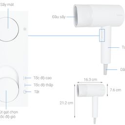 Máy sấy Xiaomi SHOWSEE A1-W 1800W, sấy nóng lạnh ,bổ sung iOn âm,phiên bản giớ…