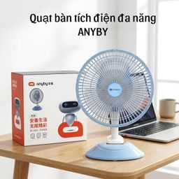 Quạt bàn tích điện Anyby L2909 , pin 4500mAh, chạy được bằng Pin dự phòng , thiết kế có thể kẹp