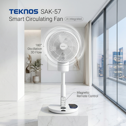 Quạt cây TEKNOS SAK-57 , tích hợp AI, xoay 180 độ , có remote (hộp xấu)