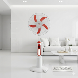 Quạt cây tích điện EASY POWER EP-8816 , Sạc điện thoại, đèn chiếu sáng , có remote (HỘP XẤU)