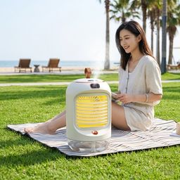 Quạt tích điện để bàn phun sương RD22 , có màn hình , xoay 90 độ, đèn ngủ