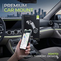 Đế giữ điện thoại trên ô tô ASHITO, hít nam châm , xoay 360 độ ,kẹp cửa gió dùng mọi loại đt